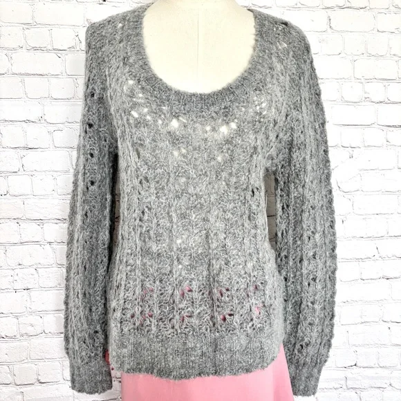 JOIE Despoina Gray Long Sleeve Alpaca Wool Blend Sweater--NWT—XL - Picture 2 of 16